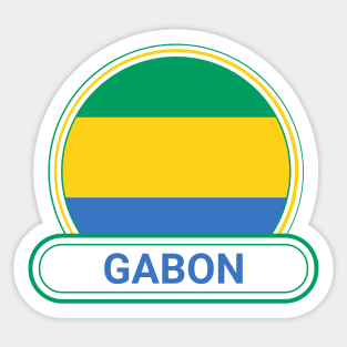 Gabon Country Badge - Gabon Flag Sticker